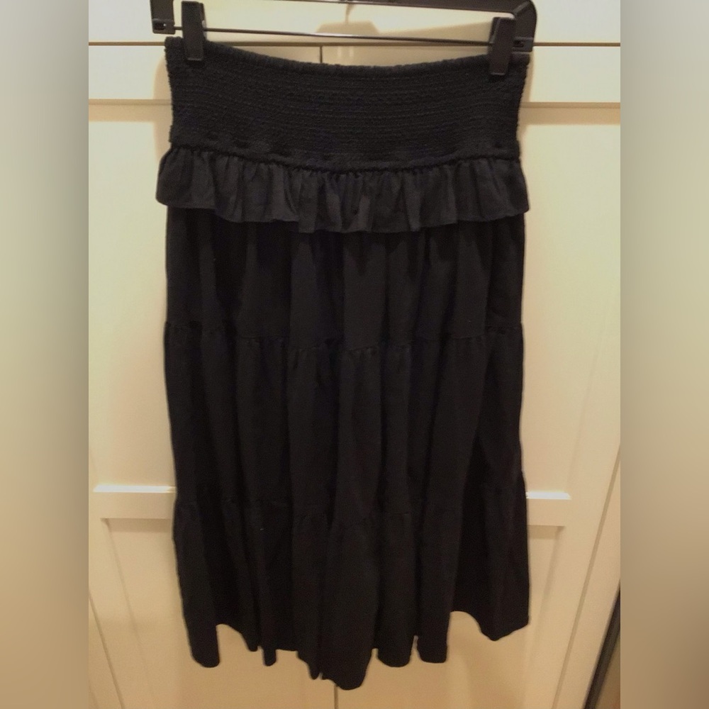 Christy Lynn Boho Black Tiered Maxi Skirt Medium - Picture 3 of 4